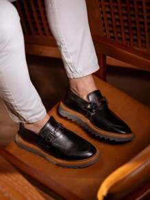 Men's Shoes + Belt And Wallet Dublin Oxford Tratorado Social Modern Casual Loafers - 黑色 - 查看 4