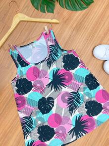 Women's Printed Tank Top Round Neck Plus Size G1 G2 G3 G4 G5 Doesn't Catch Balls, Doesn't Wrinkle, Women's Blouse - Nhiều màu - Xem 2