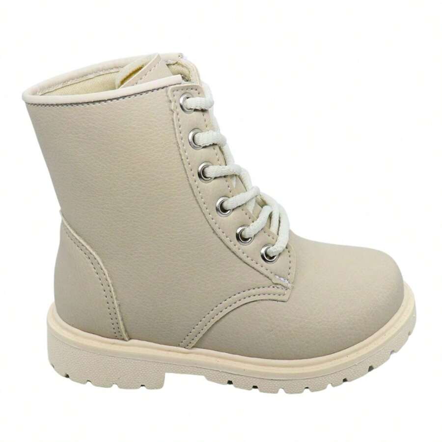 Women's Children's Smooth Combat Boots Tractorada Cano Short 20-27 - 米色 - 查看 1