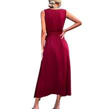 Wrap Dress 3 Ways To Wear Ribbed Midi Wrap Dress - 酒紅色 - 查看 3