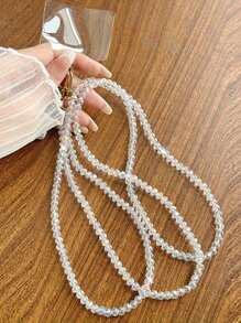 1 pieza Cadena de collar de cuentas de cristal multicolor DIY de 1.2m, compatible con cierre de langosta, apto para funda de teléfono, correa de bolso bandolera, cordón - Regalo ideal para madre, familia, amigos, cumpleaños, festividades, accesorio de teléfono