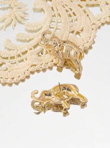 1pair Elephant Design Stud Earrings For Women