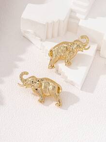 1pair Elephant Design Stud Earrings For Women