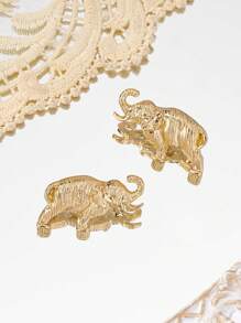1pair Elephant Design Stud Earrings For Women