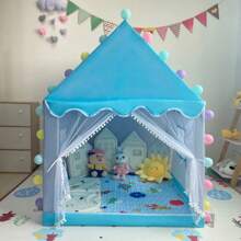 Tienda Campaña Infantil Carpa Plegable Para Niños,Portable Casitas Grandes Infantiles Interior,Casa de Campaña para Niñas Y Niños, Regalo Especial & Castillo de princesas - Azul - Ver 2