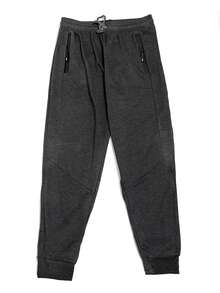 Men's Sweatpants Pocket With Zipper And Drawstring At The Waist Jogger Pants With Cuff - 深灰色 - 查看 1