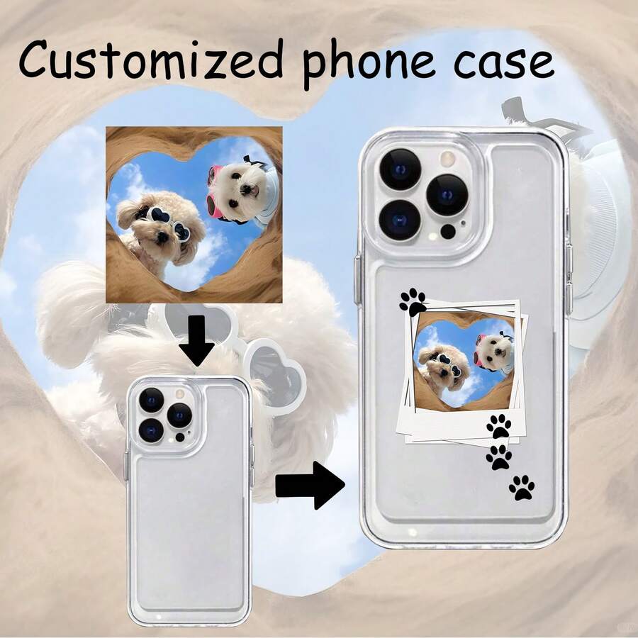 1pc Customized TPU Material Transparent Soft Case Full Coverage Protection Phone Case, Compatible With Apple IPhone 6/7/8/Pro/Max. Customizable With Personal Photos, Images, Birthday Gifts, Anniversary Gifts, Ideal For Custom Gifts For He/She, Relatives, Friends, Boyfriend/Girlfriend, The Best Choice For Custom Phone Cases.