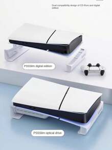 Aolion Compatible With Slim Console Holder Horizontal Bracket Stand Base Stand For Playstation 5 Disc & Digital Editions Accessories - White - View 7