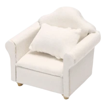 Mini canapea pentru casă de păpuși la scară 1:12 - ideală pentru joacă imaginativă și pentru decorarea casei de păpuși, decorarea camerei