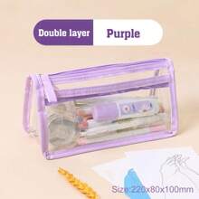 1 Piece 1/2/4/6 Layers Transparent Large Capacity Pencil Case Bag Pen Pouch PVC Waterproof Organizer Storage Cosmetic Bag For Students Go To School Supplies Stationery, Back To School, School Supplies, Pencil Pouch, School Bag