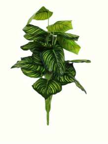 Beautiful Artificial Foliage Plant 18 Leaves Decorate - sọc xanh - Xem 1