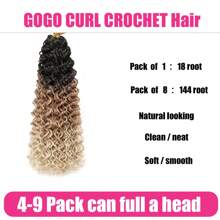 10/14/18/22 Inch Curly Crochet Hair Go Go Curl Crochet Hair For Women Deep Wave Braiding Hair, Synthetic Bohemian Crochet Braid Water Wave Crochet Hair Extensions - Two-Tone - View 3