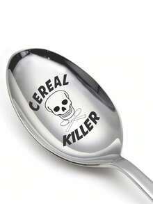 1pc Spoon Gift Lettering Halloween Gift For Friends Funny Spoon Coffee Spoon Ice Cream Spoon Tableware. - Multicolor - View 21