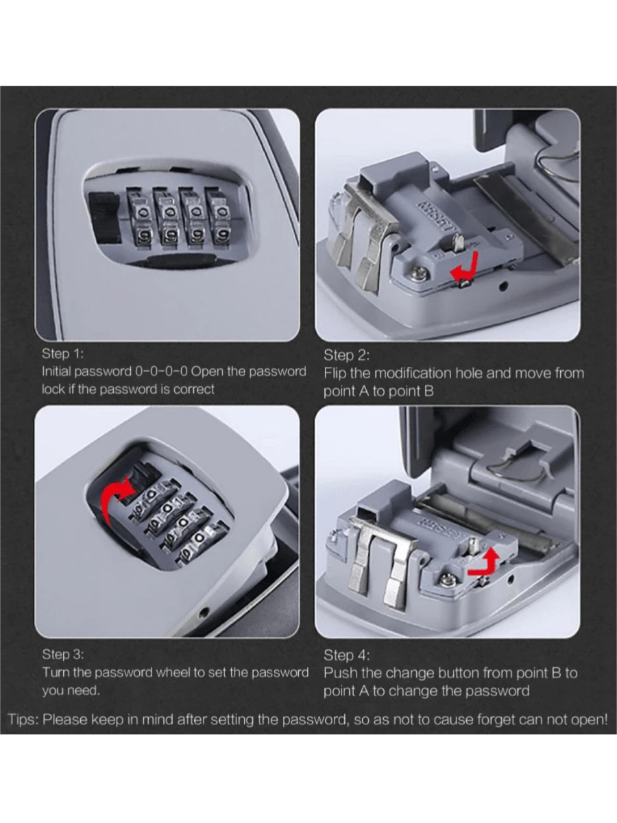 Key Lock For Rak HEE RAK Key Keeper Combination Lock Wall Mounted Waterproof 4 Digits ...