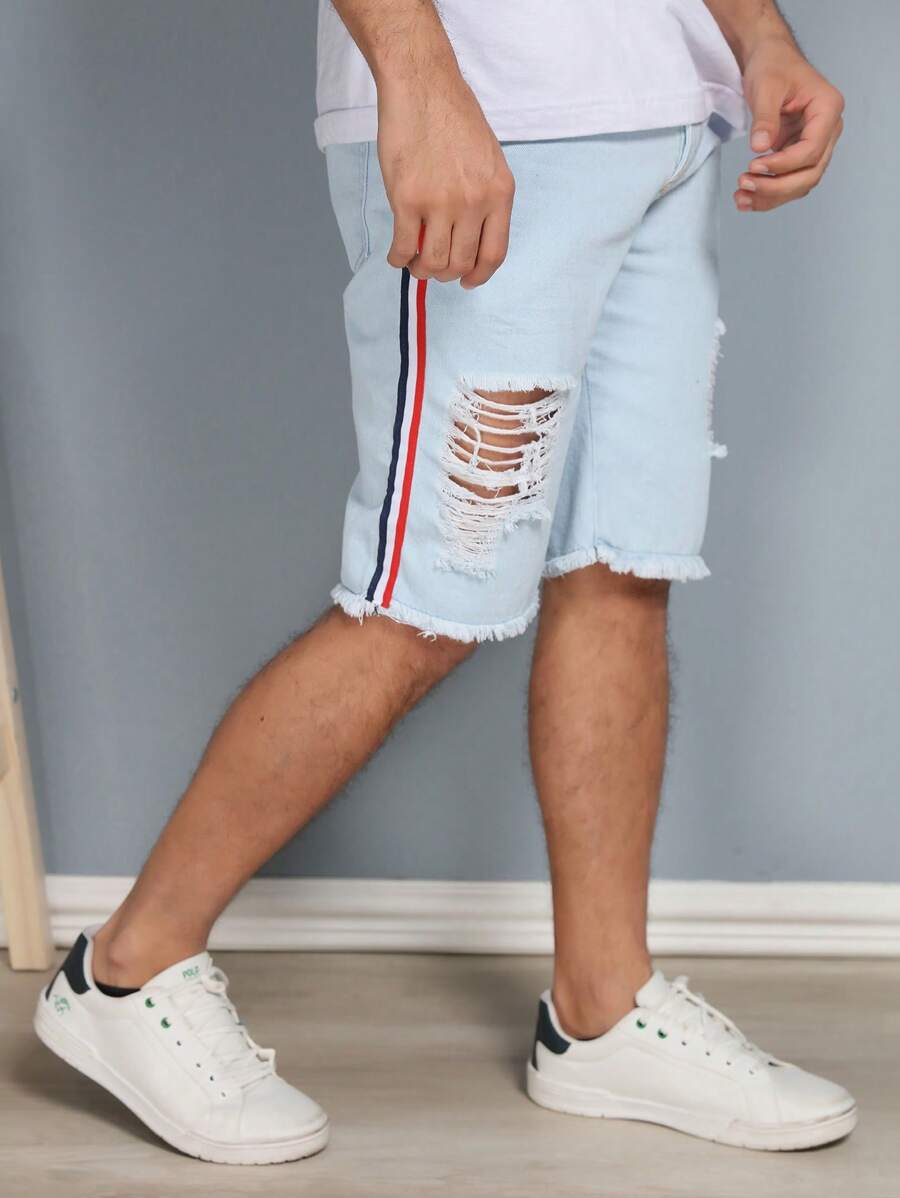 Smooth Torn Bureuda And Side Stripes - Rửa nhẹ - Xem 1