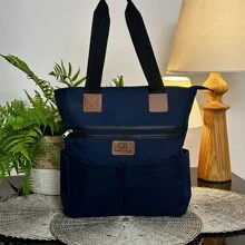Large Resistant Oxford Fabric Women's Bag -Academia Escolar Praia - Immediate Shipping - 藏蓝色 - 查看 1