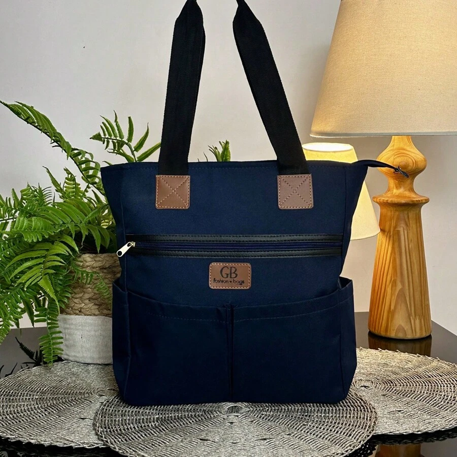 Large Resistant Oxford Fabric Women's Bag -Academia Escolar Praia - Immediate Shipping - 藏蓝色 - 查看 1