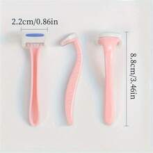 3Pcs Romantic Blue Or Pink  Body Bikini Razor, Manual Hair Removal Wet And Dry PainlessLady Shaver For Pubic Hair Arms Legs Underarms Area, Bikini Trimmer ,Hair Products And Accessories For Barber Salon Beauty Travel Essentials