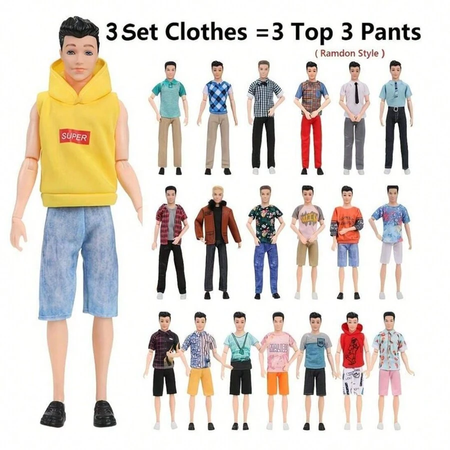 11,5 Trong Quần áo và Phụ kiện Búp bê, Trang phục Búp bê cho Búp bê 12 inch, Bao gồm 3 Áo thường ngày 3 Quần, 2 Đôi Giày, 1 Kính, 1 Tai nghe - Phụ kiện búp bê 11,5 inch - Xem 1