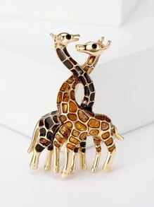 Enamel Giraffe Brooches For Women Animal Pins Casual Accessories Gifts - Giraffe (2280) - View 12