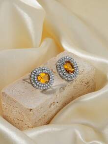 1 đôi Bông tai kim cương Micro-Pave sang trọng thời trang mới dành cho nữ - Nhiều màu - Xem 4