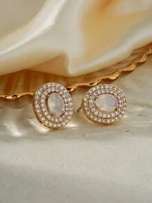 1 đôi Bông tai kim cương Micro-Pave sang trọng thời trang mới dành cho nữ - Nhiều màu - Xem 5