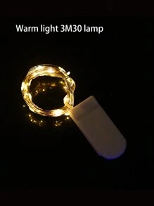 小型白色盒裝鈕扣電池LED彩色燈飾銅線串燈，適用於聖誕節、婚禮和其他場合