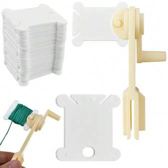 50/100/200Pcs Plastic Floss Bobbins Set Embroidery Floss Organizer Box For Cross Stitch Craft DIY Sewing Storage Holder