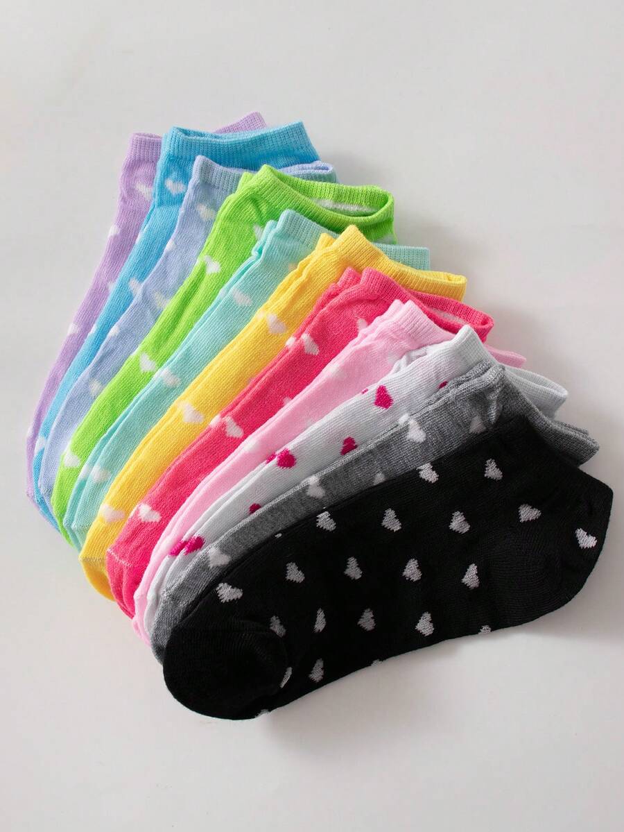 Nakloe 12 Paar Mädchen Socken - Baumwolle Atmungsaktiv Bunt