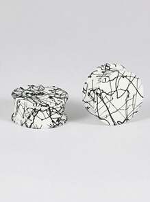 PAIR Silicone Ear Gauge Flexible Soft Double Flared Saddle Ear Plugs Cool Lines Ear Stretchers Tunnels Expanders Body Jewelry - As Shown - View 50