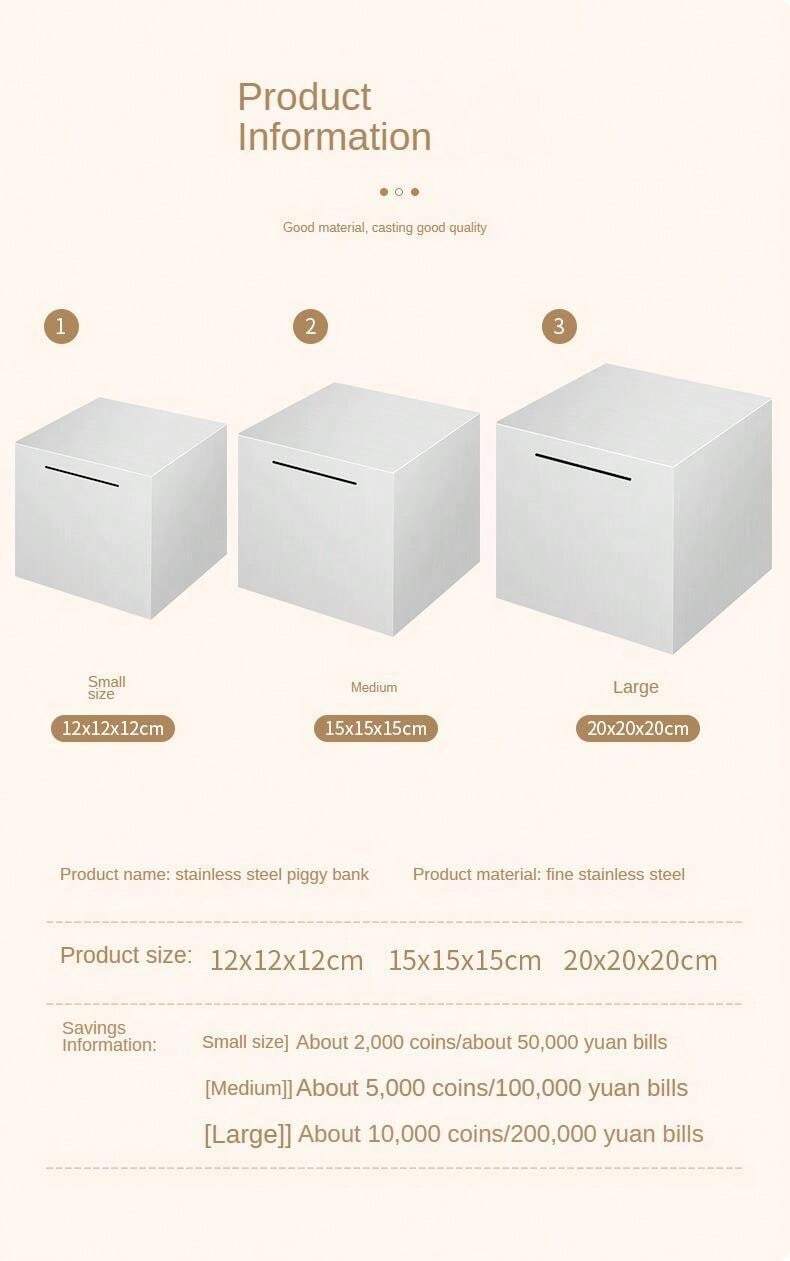 HCHANGEN Salvadanaio In Acciaio Inox Per Adulti – Indistruttibile, Nero, 12 Cm, Da Rompere Per Aprire