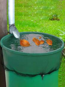 1/2 pezzi Coperture in rete di poliestere durevole con cordino - Schermi protettivi per giardino e patio all'aperto, materiale in rete traspirante, facile accesso ai serbatoi d'acqua, coperture per bidoni dell'acqua piovana decorativi | Coperture adatte per bidoni dell'acqua piovana, coperchi per serbatoi d'acqua - nero - Visualizzare 10