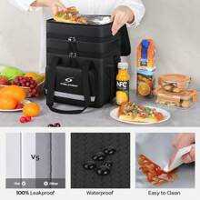 Maelstrom Insulated 19L Lunch Bag Women/Men, Lunch Box For Men,Leakproof Lunch Cooler Bag, Lunch Tote Bag - 黑色 - 查看 7