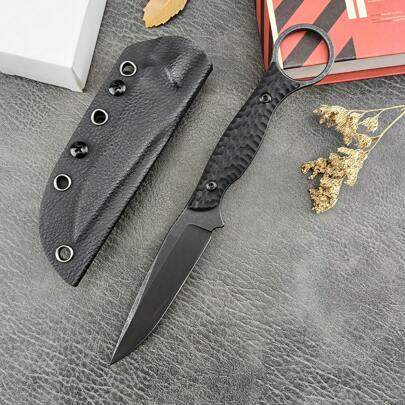 3.54-Inch High Hardness Camping Outdoor Knife Full Tang Tactical Fixed Knife K Sheath D2 Steel Survival Hunting Knife Knives