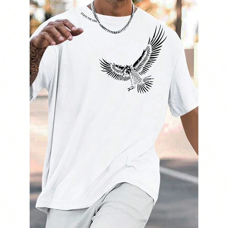 Stylish Men's EAGLE T-Shirt - 白色 - 查看 1