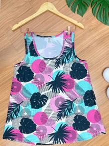 Women's Printed Tank Top Round Neck Plus Size G1 G2 G3 G4 G5 Doesn't Catch Balls, Doesn't Wrinkle, Women's Blouse - Nhiều màu - Xem 1