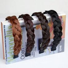 四股合成纤维编织发箍，梳状编织发圈，发饰，弹性编织发箍，女士假发 - 彩色 - 查看 6