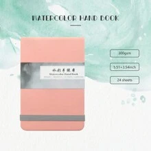 Libro de dibujo SeamiArt 300 g/m² Papel para acuarela de grano medio, 24 hojas, dos colores verde y rosa, para acuarela, acrílico y pintura con marcador