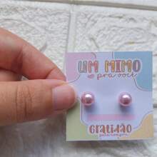 Pink Pearl Earring With Tag And Studs Pink October Pampering Customer Mother's Day - 標籤2 - 查看 2
