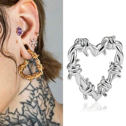 1 pieza de Peso para lóbulos de acero inoxidable 316 de 4mm con nudo en forma de corazón, tapones y túneles para expansiones de perforación en la oreja, joyería