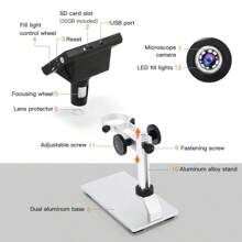 TOMLOV Coin Microscope, 1000X 4.3" Digital Microscope, 720P LCD & 8 Adjustable LED Lights, PC View For Kids Adults (32GB TF Card) - 1000X - 查看 6