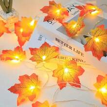1 Pc 59.06/115.11/236.22in Maple Leaf String Lights, Thanksgiving Fall Decorations, Thanksgiving Decorations, Home Harvest Decorations, Home Decorations, Holiday Decorations, Party Decorations, Halloween Holiday Supplies, Holiday Decorations, Scene Decorations, Yard Decorations, Yard Supplies, Party Decorations Halloween Decoration Room Decor Halloween Garden Decor For Gift Fairy Holiday Decor Festival Decor