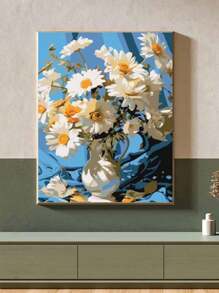 5D DIY 钻石画马赛克套件 - 美丽花朵、家居装饰风景墙艺术 - 杏色 - 查看 1