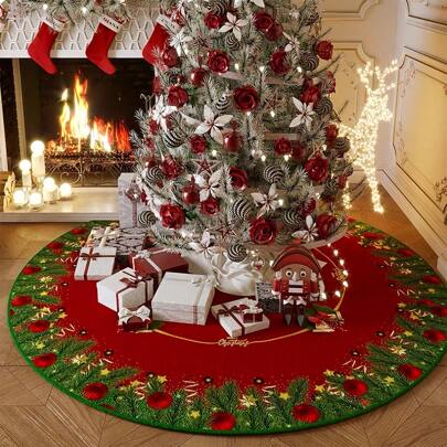 Round Carpet Atmospheric Style Living Room Bedroom Layout Decorative Floor Mat Tree Mat Base Foot Mat Non-Slip Easy To Care, Apple Eve High-End Feeling Best Gifts Birthday Home Decor Christmas Decorations Room Decor Christmas Winter Christmas Decorations Home Christmas Gifts Christmas Decor