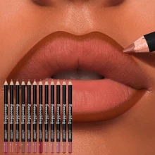 12 Pieces/Set Of Brown Cream Matte Lip Liner Set, High-Quality Inner Material, High Coloring And Long-Lasting, Perfect Lip Shape, Daily Lip Contouring, Perfect Gift For Christmas, Can Be Stuffed In Christmas Socks, Makeup, Small Surprise - Nhiều màu - Xem 3