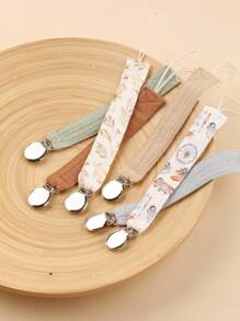 4pcs/Pack Random Baby Pacifier Leashes, Fashion Prevent-Fall Pacifier Clips & Stainless Steel Pacifier Clips, Suitable For Daily Use