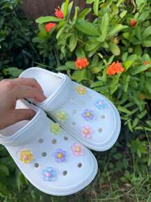 10pcs New Flower Pattern Shoe Clips With Transparent Flower Set, Removable Shoe Buckles For DIY Decoration, Summer Shoes Accessory - Multicolor - View 8