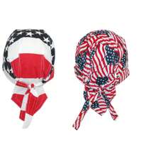 CTM Men's Cotton American Flag Do Rag Cap, Available In American Flag,  One Size Cotton Du Rags - American Flag - View 3