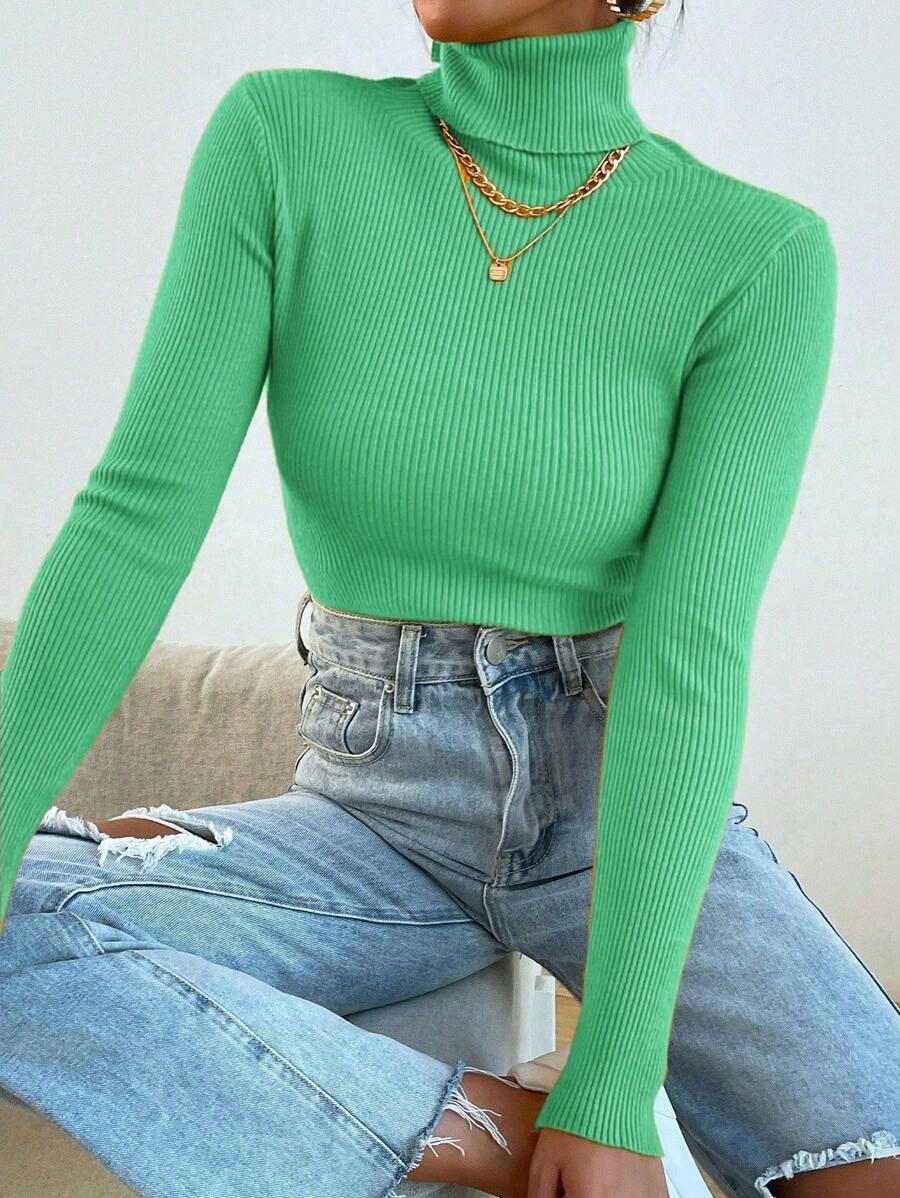 Women's Knitted Blouse High Neck Cacharrel Wool Basic Fashion Suoer Eshipping!! - V水 - 查看 1