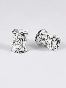 PAIR Silicone Ear Gauge Flexible Soft Double Flared Saddle Ear Plugs Cool Lines Ear Stretchers Tunnels Expanders Body Jewelry - As Shown - View 46